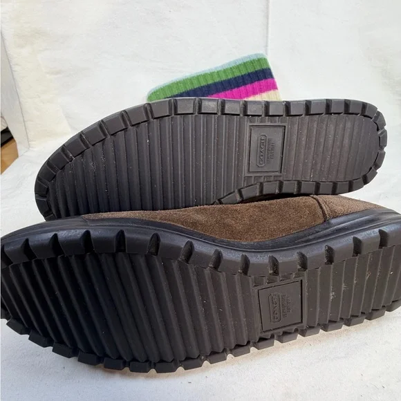 Coach Tatum Suede Legacy Striped Knit Boots size 7 - Picture 12 of 14